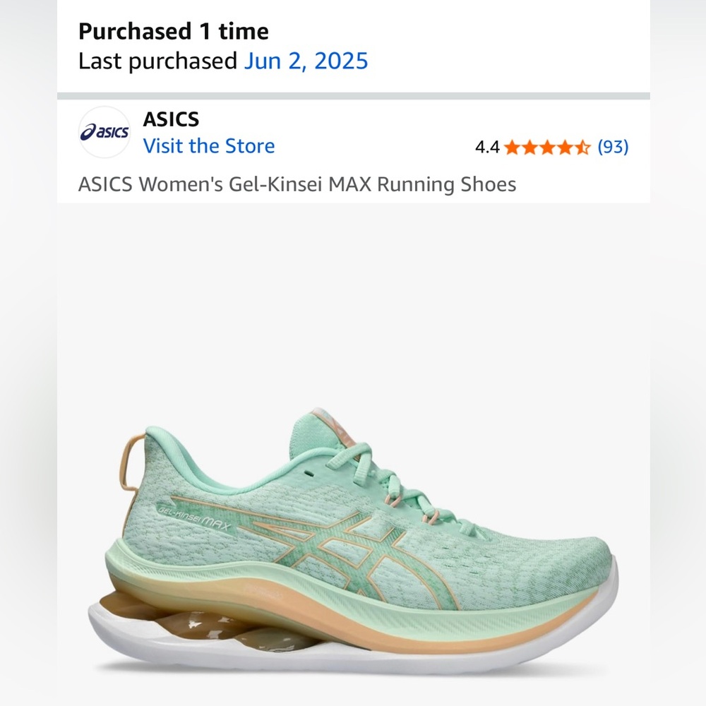 ASICS Women's Gel-Kinsei MAX - 8.5 Mint